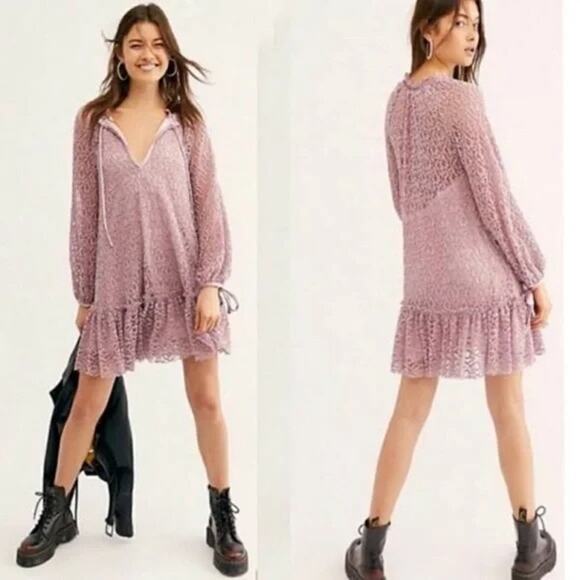Free People Dresses & Skirts - Free People Jenny Purple Crush‎ Velvet  Dress